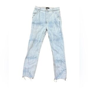 Abercrombie & Fitch Light Blue Tie-Dye Women Straight Jeans